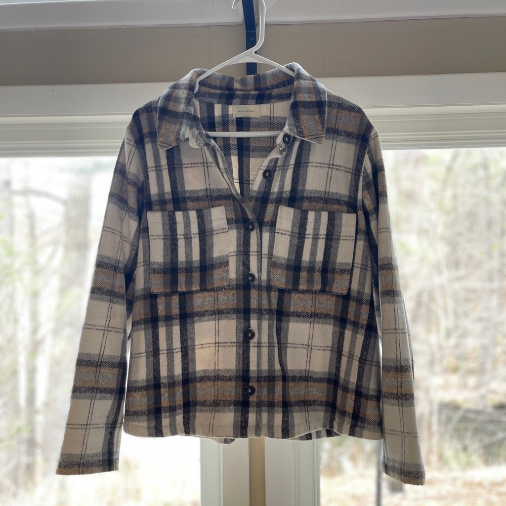 Melloday Plaid Shirt Jacket